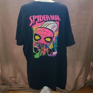 MARVEL'S PoP!TEES Neon Spider-Man Blacklight Tee Adult 2XL